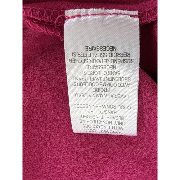DR2 Blouse Womens Size PXS Pink Rose Cap Sleeves Flowy Lightweight Office Casual - Picture 8 of 8